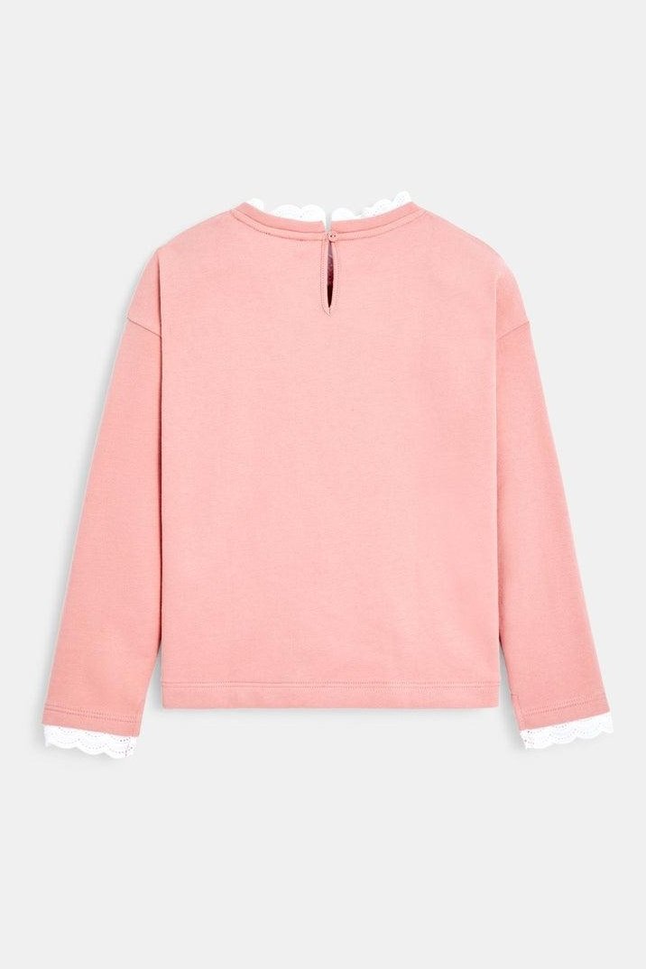 סווטשירט עם צווארון מלמלה בצבע רוז' לילדות - MASHBIR//365