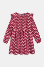 שמלה מודפסת בצבע ורוד לילדות - MASHBIR//365