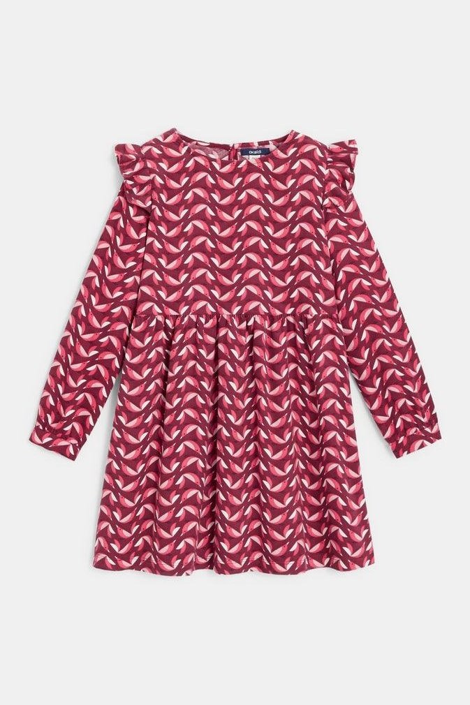 שמלה מודפסת בצבע ורוד לילדות - MASHBIR//365