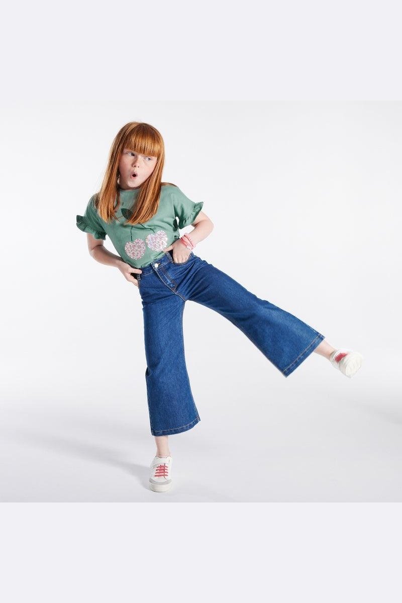 טישירט קצרה לילדות בצבע ירוק - MASHBIR//365