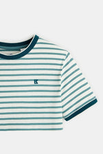טישירט פסים ירוקים קצרה לילדים - MASHBIR//365