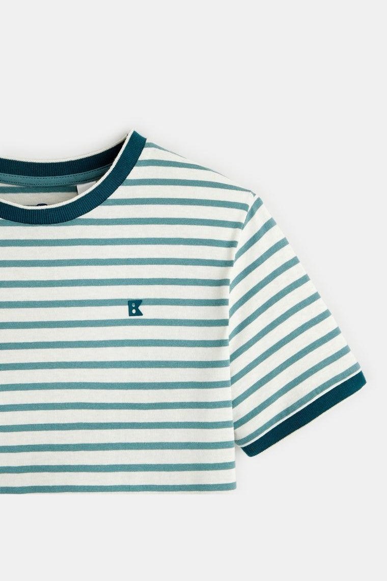טישירט פסים ירוקים קצרה לילדים - MASHBIR//365