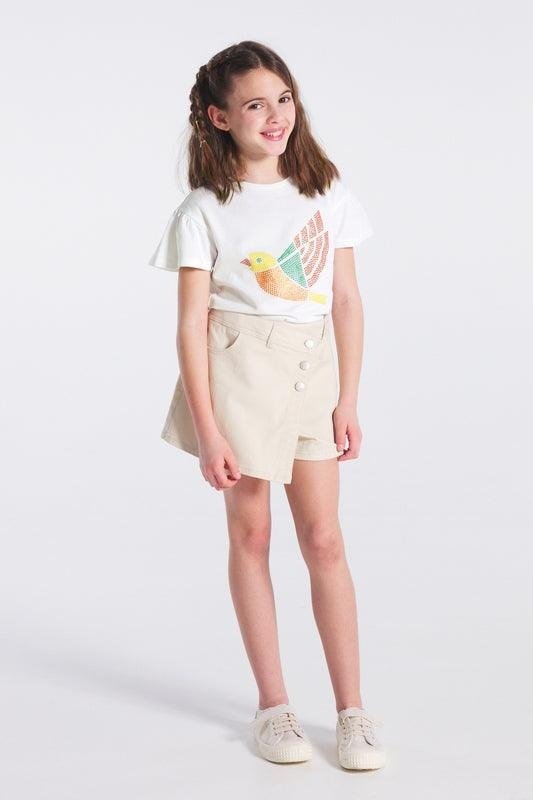 טישירט קצרה לילדות בצבע לבן - MASHBIR//365