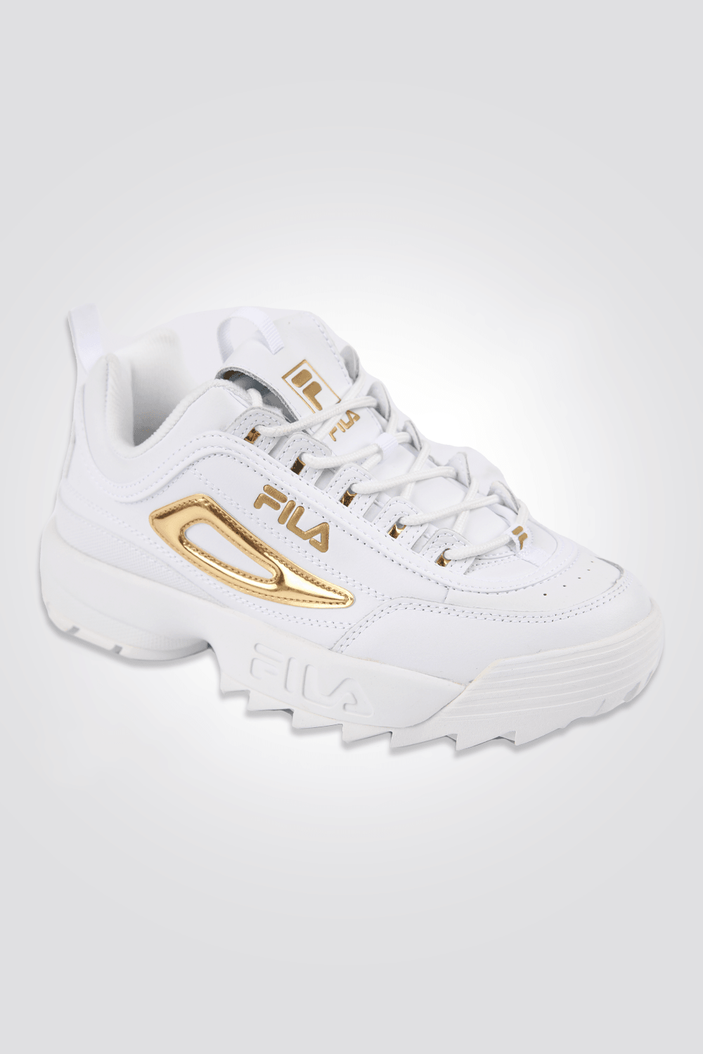 סניקרס לנשים בצבעים לבן וזהב | פילה