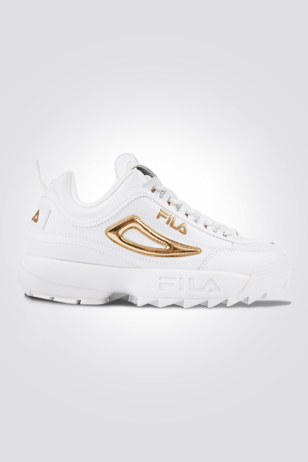 סניקרס לנשים בצבעים לבן וזהב | פילה