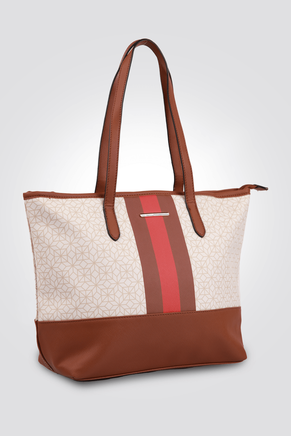 תיק צד עם רצועות בצבע חום ואדום - MASHBIR//365