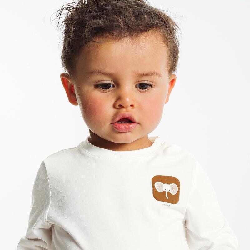 טישירט לבן בעיטור פיל - MASHBIR//365