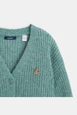 סוודר קרדיגן ירוק לילדות - MASHBIR//365