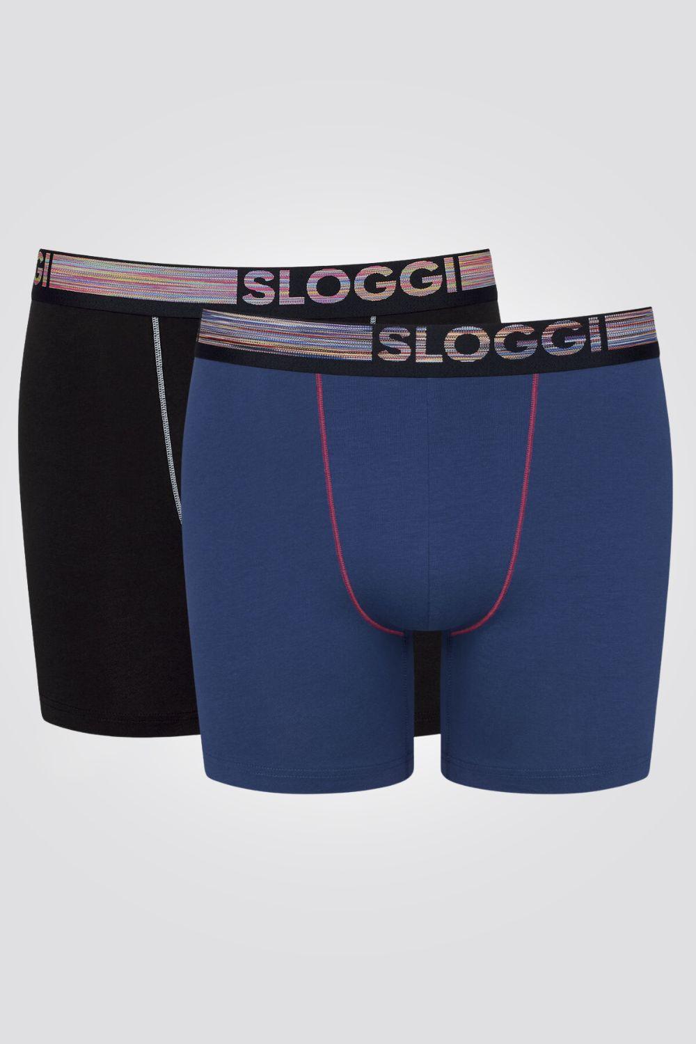 SLOGGI - 2 בוקסרים בצבע כחול ושחור MEN GO ABC NATURAL - MASHBIR//365