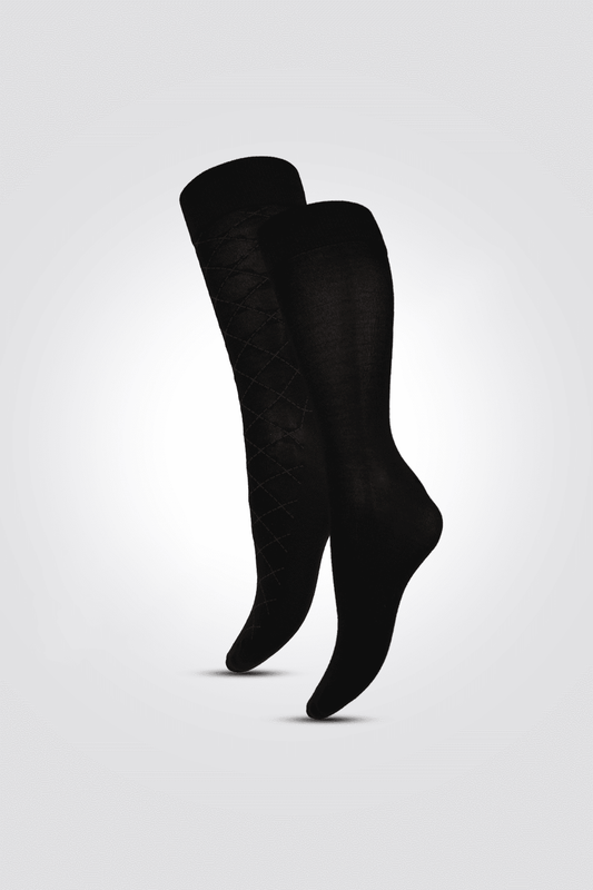 Pierre Cardin - 2 גרבי גברים קלאסיות שחור-מעויינים - MASHBIR//365