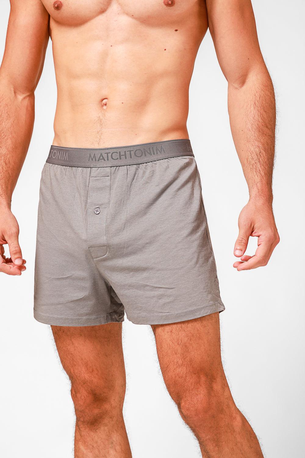 DELTA - 2 תחתוני בוקסר רחבים Matchtonim bamboo נייבי-אפור - MASHBIR//365