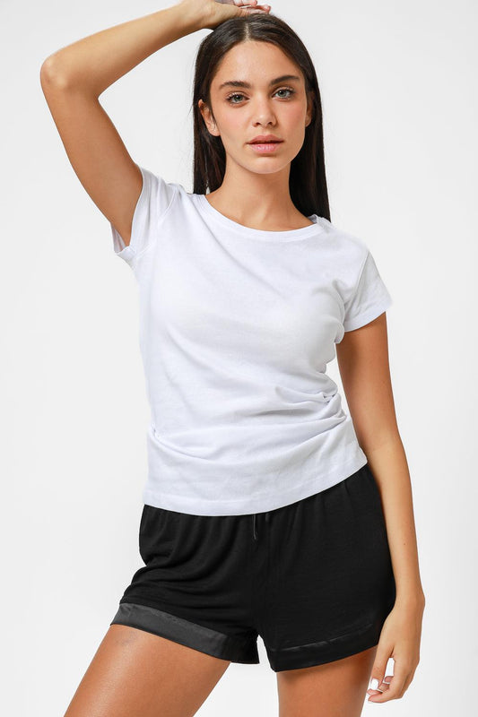 DELTA - 2 חולצות בייסיק קצרות צווארון עגול בצבע לבן - MASHBIR//365