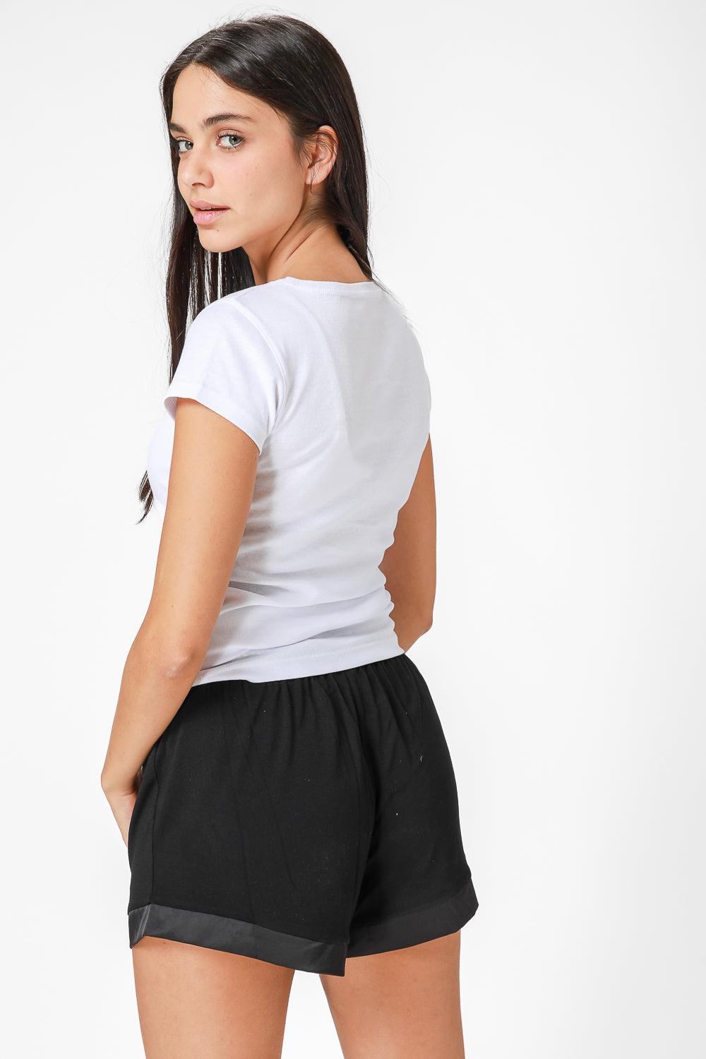 DELTA - 2 חולצות בייסיק קצרות צווארון V בצבע לבן - MASHBIR//365