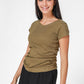 DELTA - 2 חולצות בייסיק קצרות צווארון V ירוק זית - MASHBIR//365 - 1
