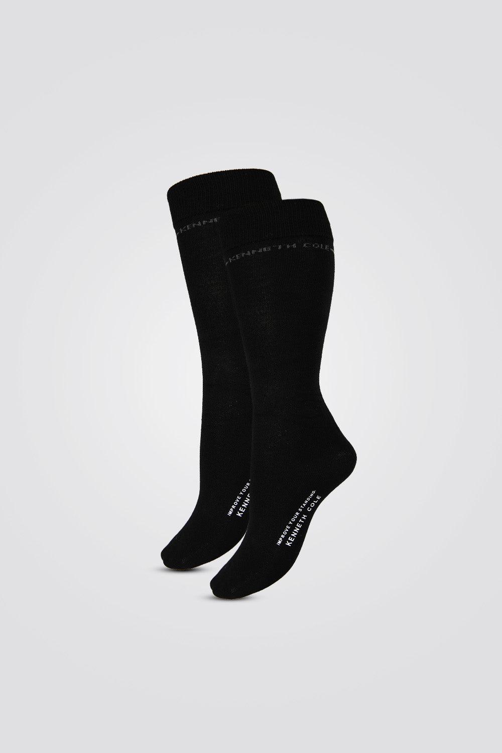 KENNETH COLE - 2 זוגות גרבי לוגו במבוק לגבר - שחור - MASHBIR//365
