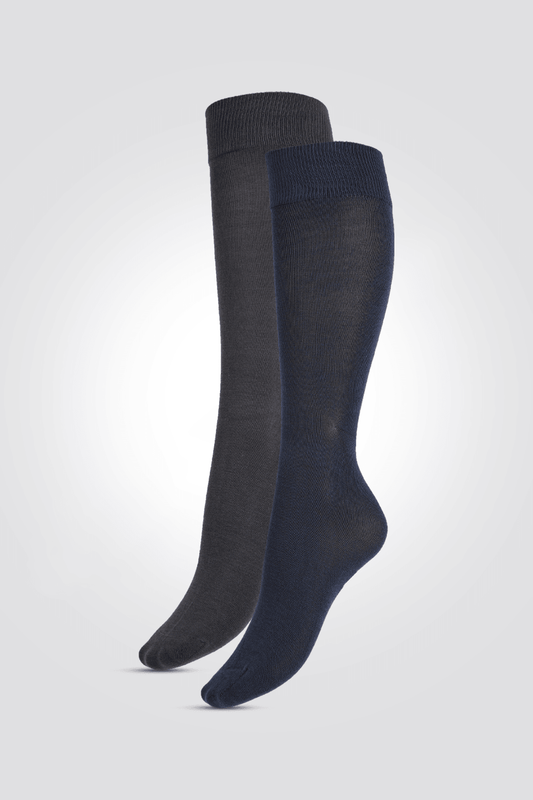 DELTA - 2 זוגות גרבי מודל אורך קלאסי בצבע שחור ונייבי לגברים - MASHBIR//365