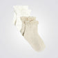 OBAIBI - 2 זוגות גרביים לתינוקות בצבע לבן וזהב - MASHBIR//365 - 1