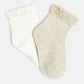 OBAIBI - 2 זוגות גרביים לתינוקות בצבע לבן וזהב - MASHBIR//365 - 2