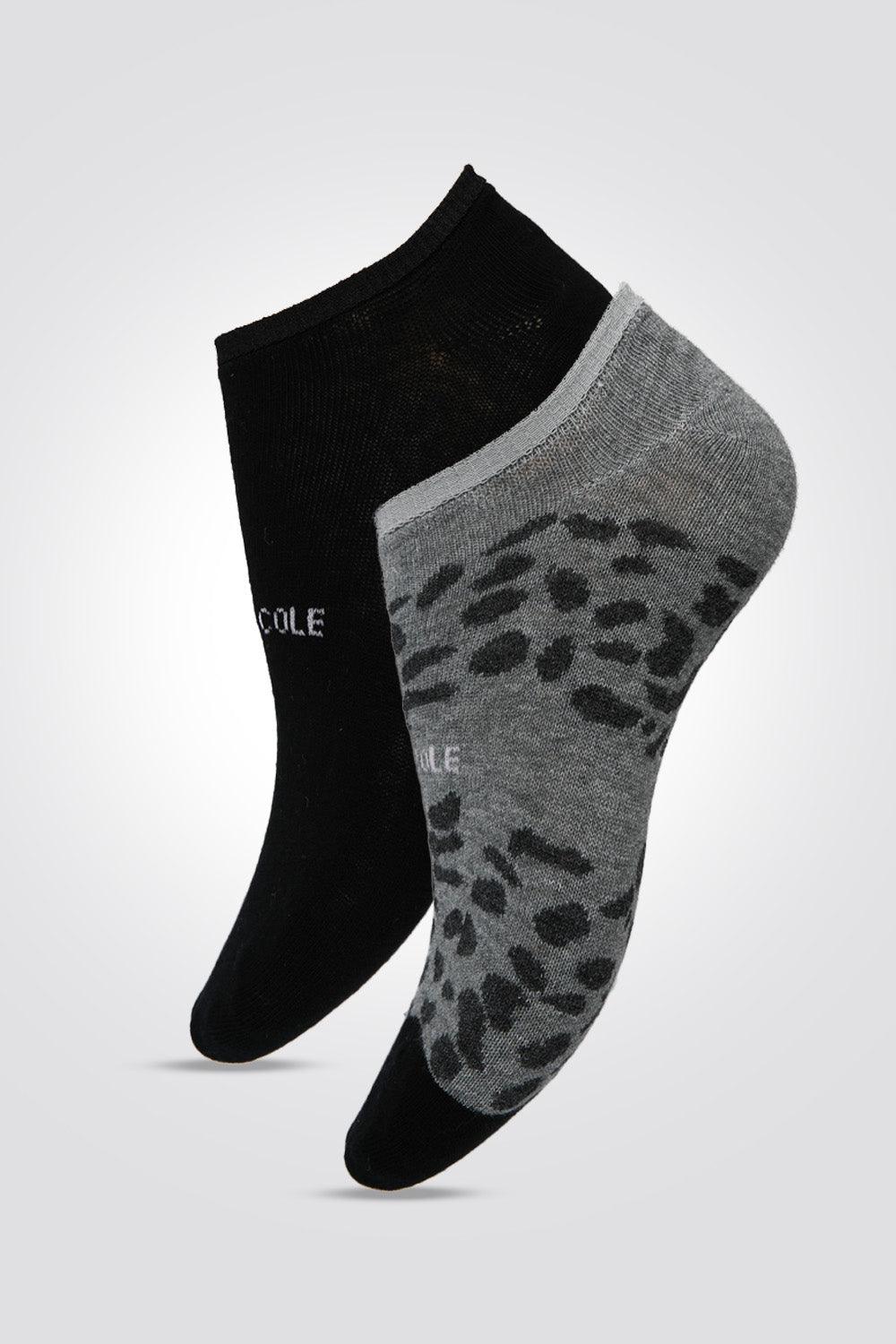 KENNETH COLE - 2 זוגות עקביות שחור-אפור מנומר - MASHBIR//365