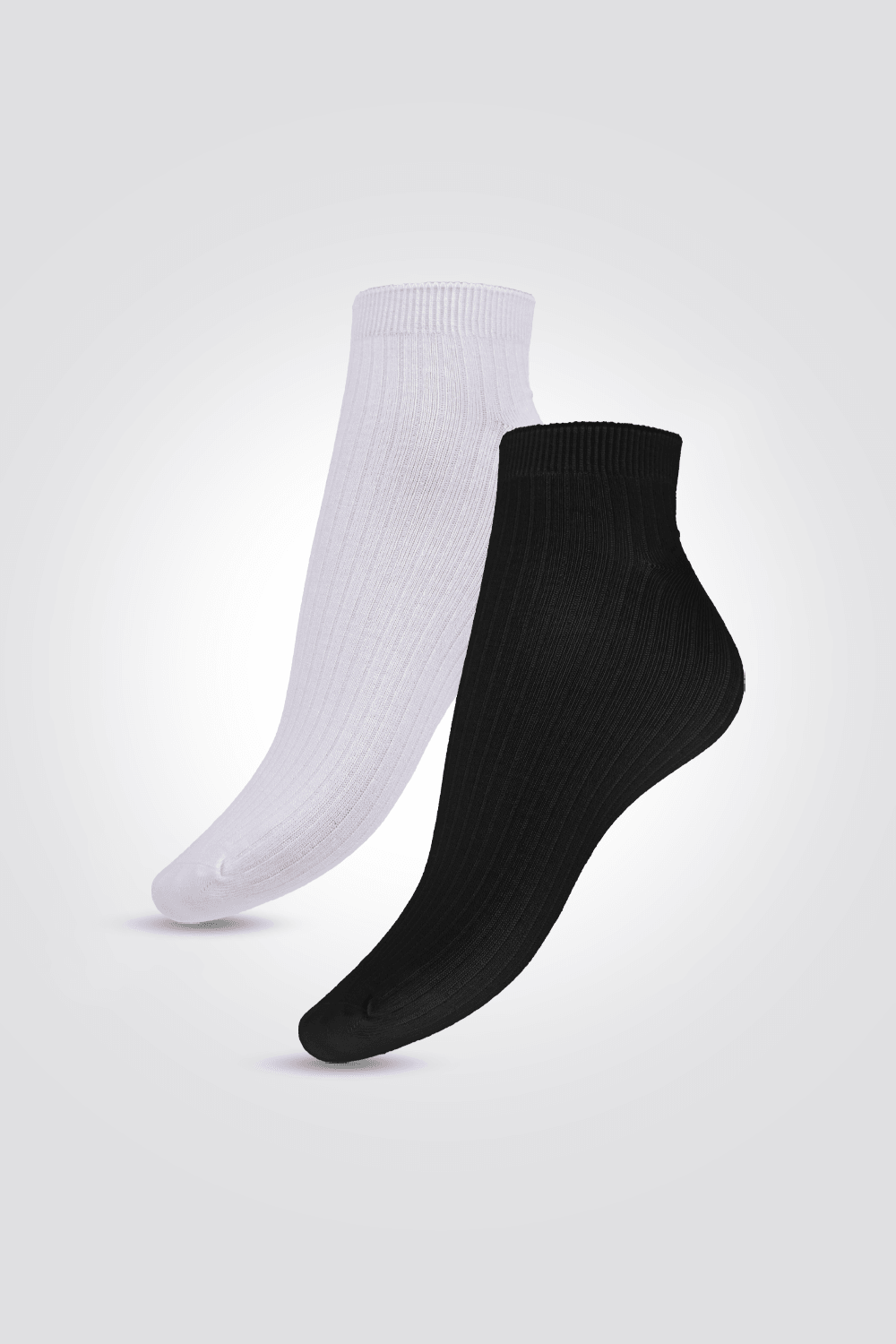 DELTA - 2 זוגות קרסוליות לנשים בצבעים שחור ולבן - MASHBIR//365