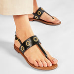 סנדלי אצבע מעור שחור - MASHBIR//365