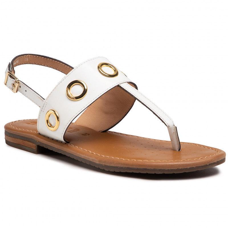 סנדלי אצבע מעור בצבע לבן - MASHBIR//365