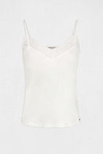 גופיית תחרה בצבע לבן עם רצועות דקות - MASHBIR//365