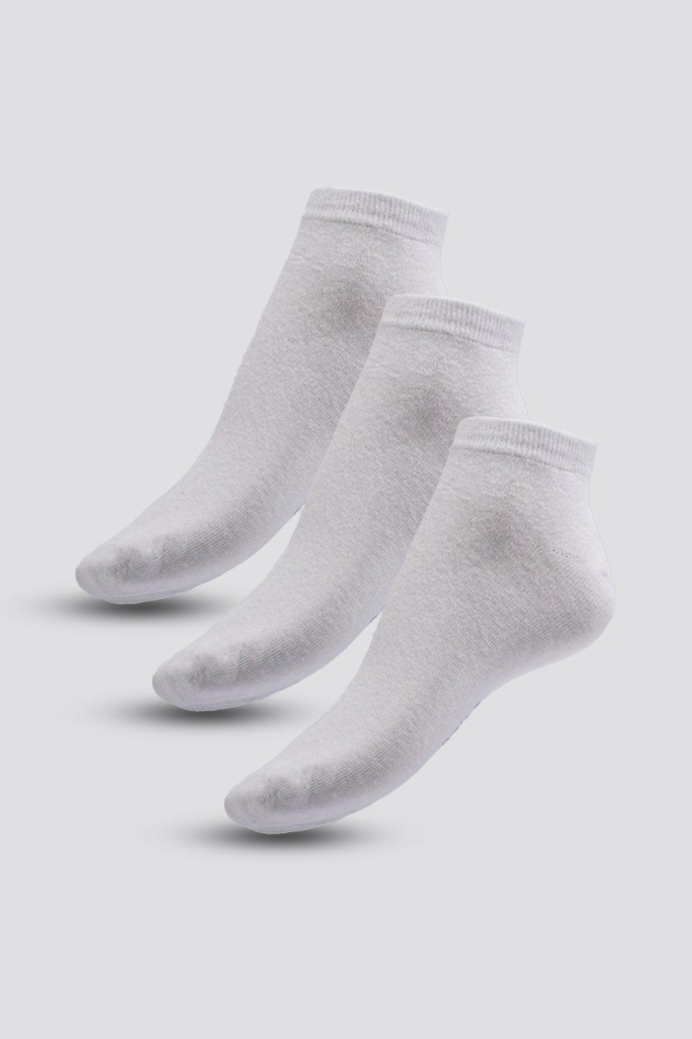 DELTA - 3 גרבי קרסוליות בייסיק לגברים בצבע לבן - MASHBIR//365