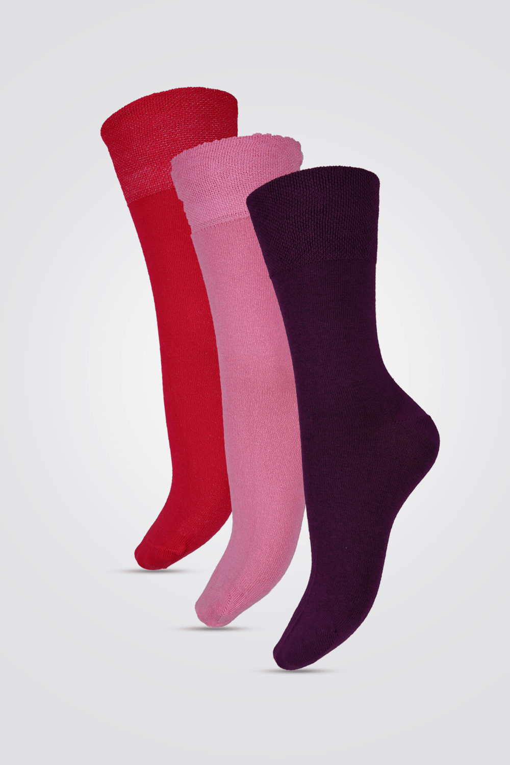 IOMI - 3 גרבי סוכרת לנשים סגול-ורוד - MASHBIR//365