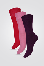 IOMI - 3 גרבי סוכרת לנשים סגול-ורוד - MASHBIR//365