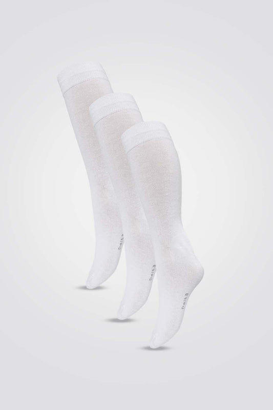 DELTA - 3 זוגות גרביים לגברים אורך רגיל לבן - MASHBIR//365