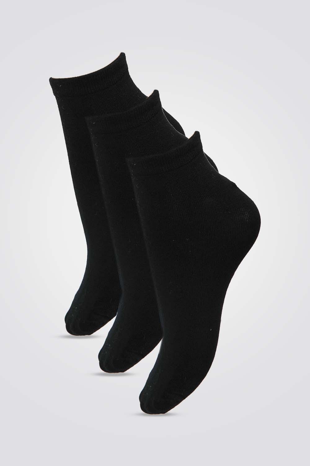 SRIGAMISH - 3 זוגות קרסוליות במבוק לגבר בצבע שחור - MASHBIR//365