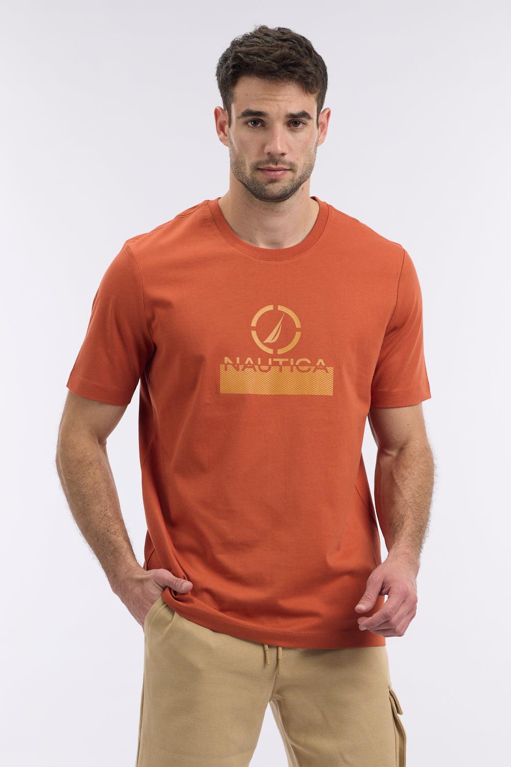 טישירט בהדפס לוגו בצבע כתום - MASHBIR//365