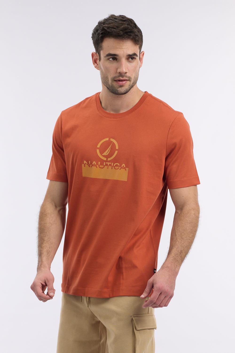 טישירט בהדפס לוגו בצבע כתום - MASHBIR//365