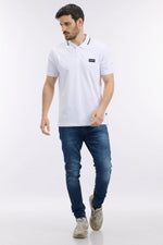 חולצת פולו עם פס צווארון ולוגו בצבע לבן - MASHBIR//365