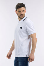 חולצת פולו עם פס צווארון ולוגו בצבע לבן - MASHBIR//365