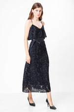 שמלת מקסי שיפון צבע NAVY - MASHBIR//365