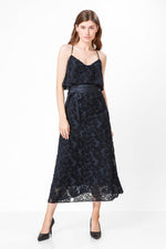 שמלת מקסי שיפון צבע NAVY - MASHBIR//365