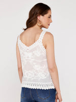 גופיית תחרה בצבע לבן - MASHBIR//365