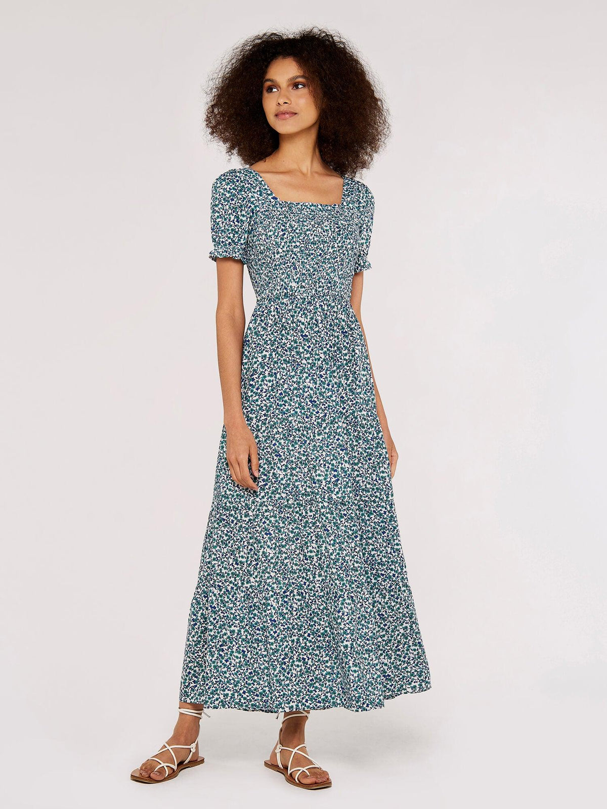 שמלת מקסי פרחונית בצבע כחול - MASHBIR//365