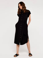 שמלת כפתורים בצבע שחור - MASHBIR//365