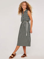 KAKI שמלת הדפס עם כפתורים בצבע - MASHBIR//365