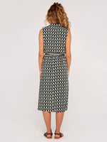 KAKI שמלת הדפס עם כפתורים בצבע - MASHBIR//365