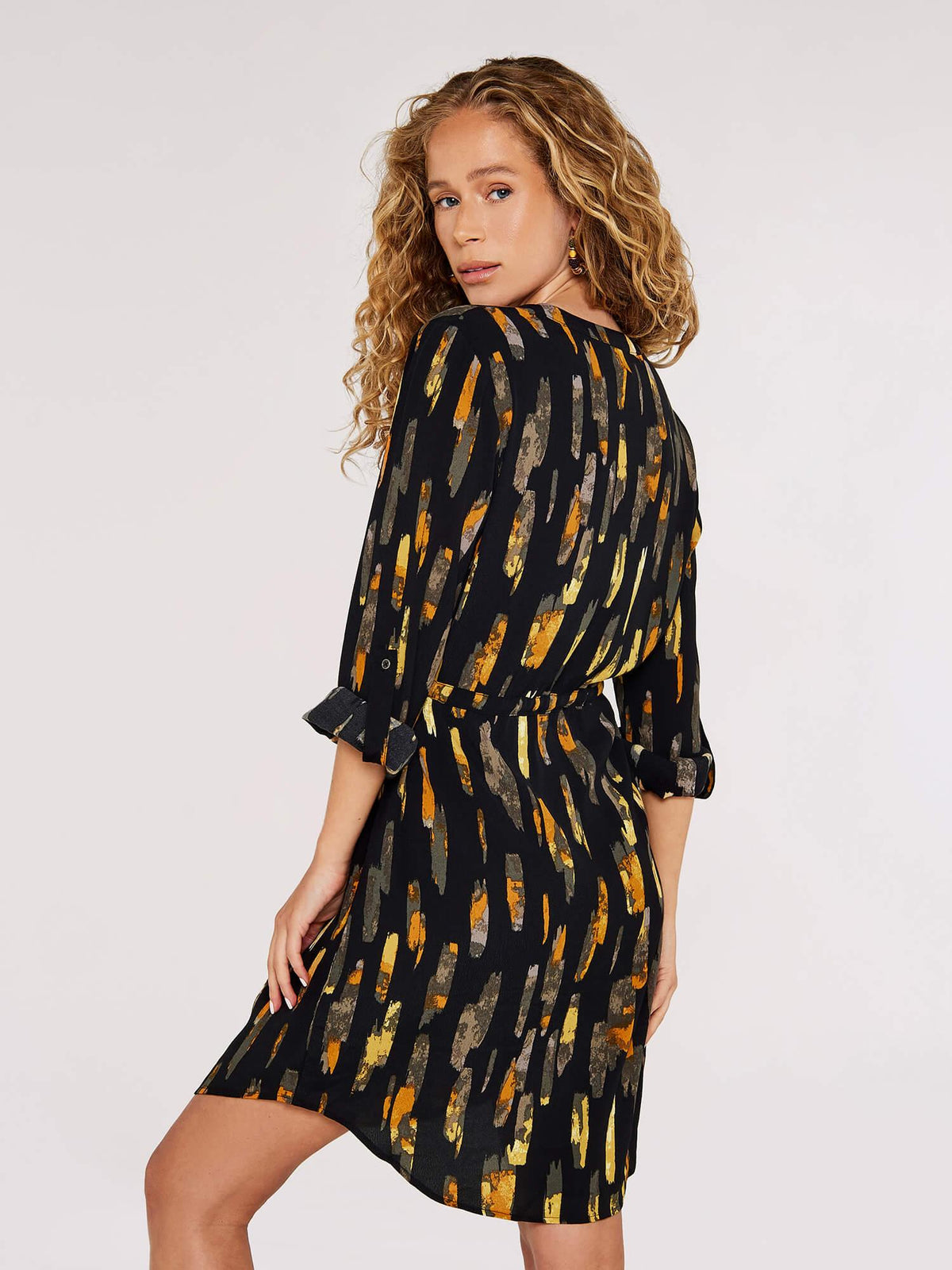 שמלה קצרה עם רוכסן בשילוב צבעים - MASHBIR//365