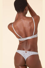 חזיית טול מעוטרת רקמה ללא ריפוד BONHEUR תכלת - MASHBIR//365