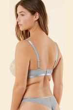 חזיית טול מעוטרת רקמה ללא ריפוד BONHEUR תכלת - MASHBIR//365