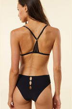 חזיית משולשים בעיטור שרשרת EXQUISE שחור - MASHBIR//365