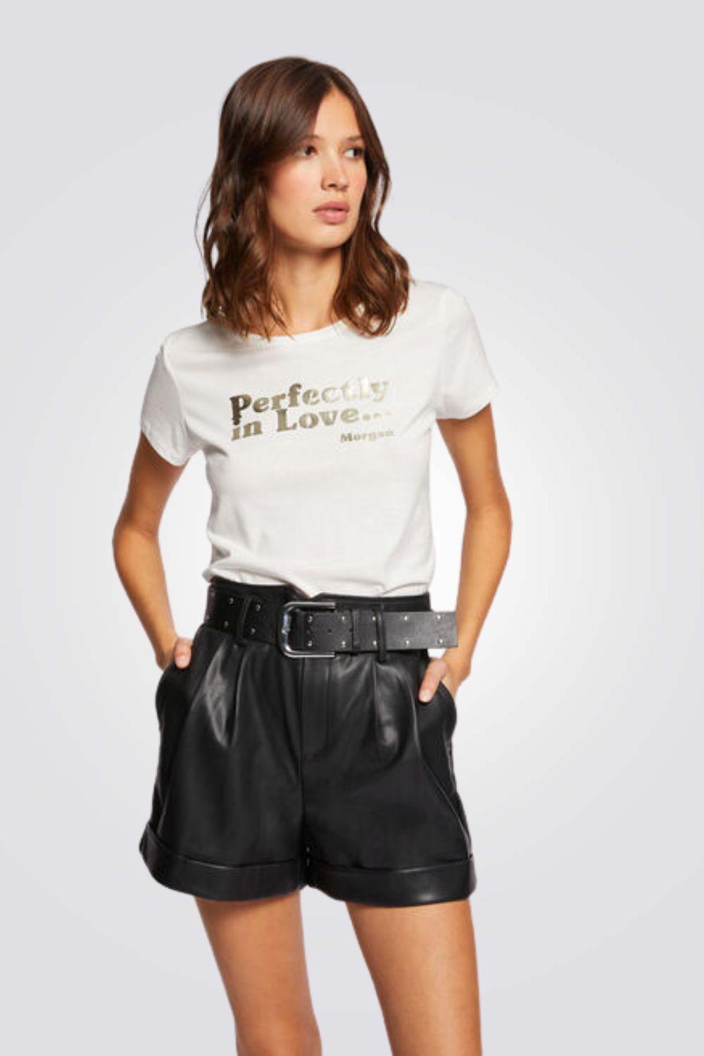 מכנסיים קצרים עם חגורת קשירה בצבע שחור - MASHBIR//365