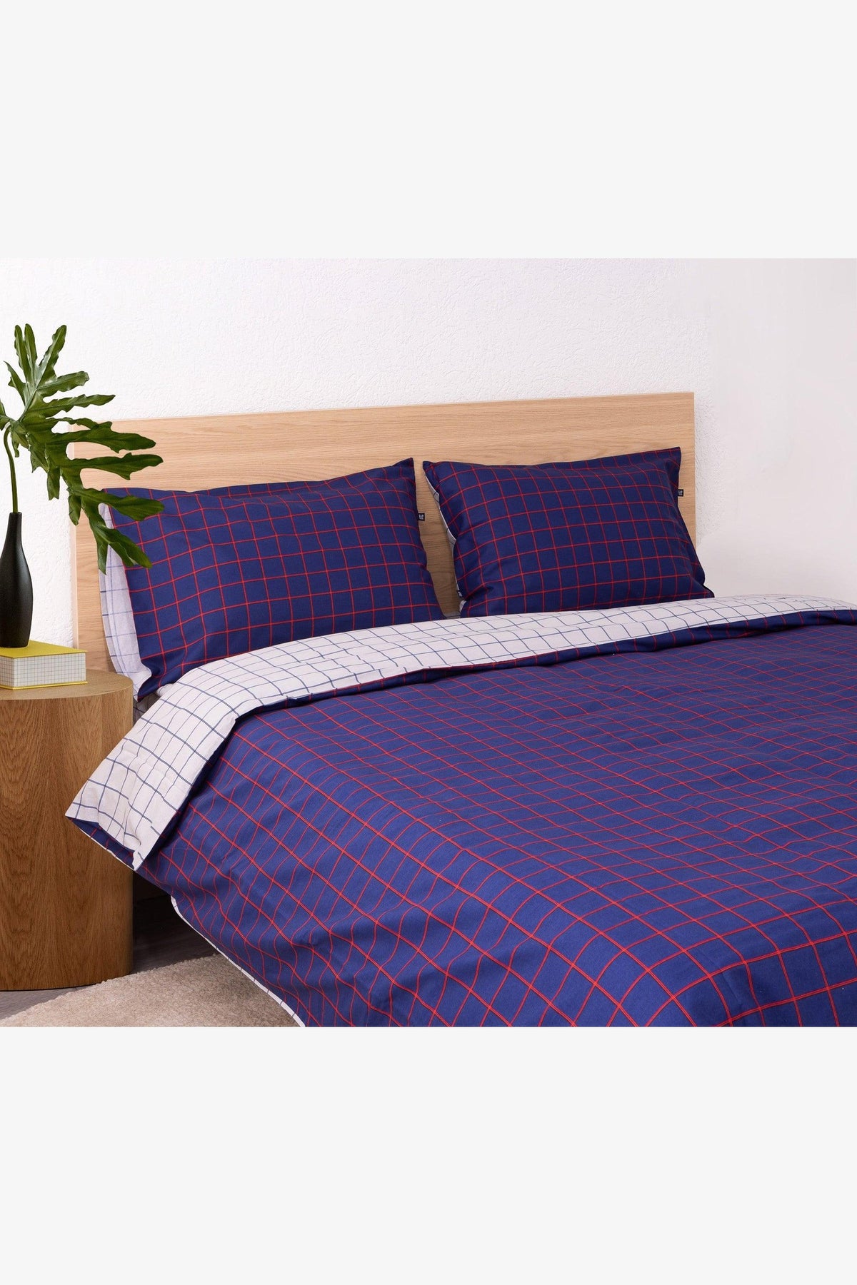 סט מצעים 90/200 כותנה למיטת יחיד גוון כחול - MASHBIR//365