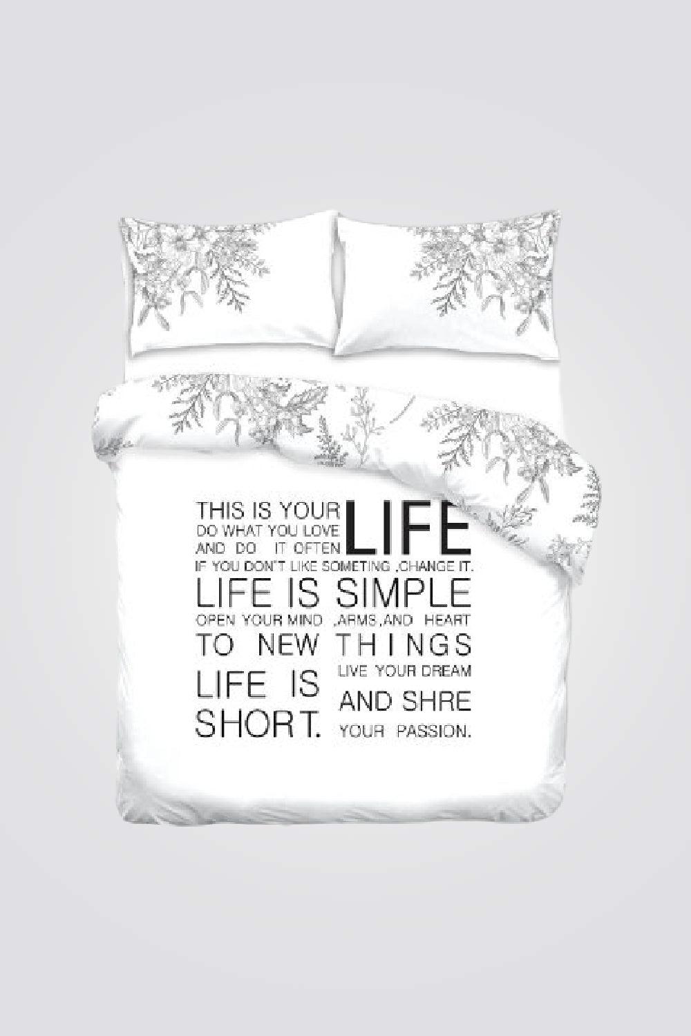 סט מצעים מיטת יחיד סיטי דגם לייף - MASHBIR//365